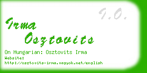 irma osztovits business card